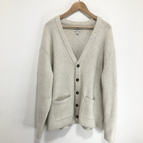 Marks & Spencer Herren Strickjacke Relaxed Fit Gerippt Ecru Taschen XL (fällt groß aus)