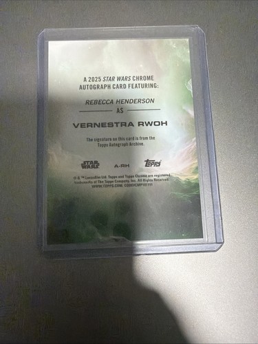 2025 Topps Chrome Star Wars Auto Vernestra Rwoh Rebecca Henderson #A-RH - Bild 4 von 5