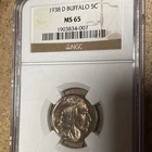 1938 D Buffalo Nickel NGC MS 65!