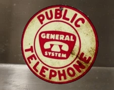 "Aged" Vintage Look 50s & 60s Style Public Telephone Metal Sign