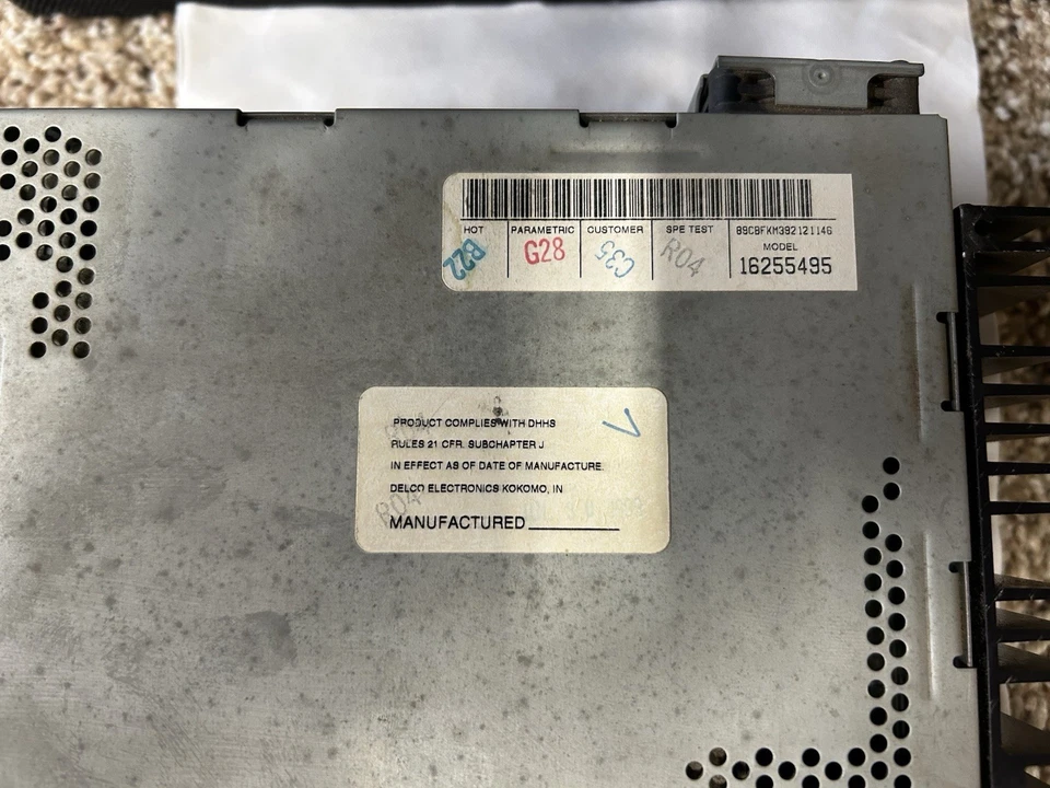 1998 - 2003 雪佛兰 S-10 音频设备收音机型号 16255495 — 第 4/4 张图片