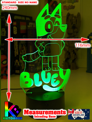 BLUEY CARTOON PERSONALISED NAME 3D LED Night Light 7 Colour Change Room Lamp - Picture 19 of 21