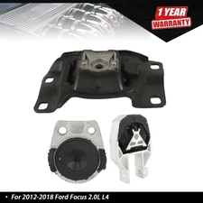 3Pcs New Engine Motor & Transmission Mount Kit For Ford Focus 2012-2018 2.0L L4