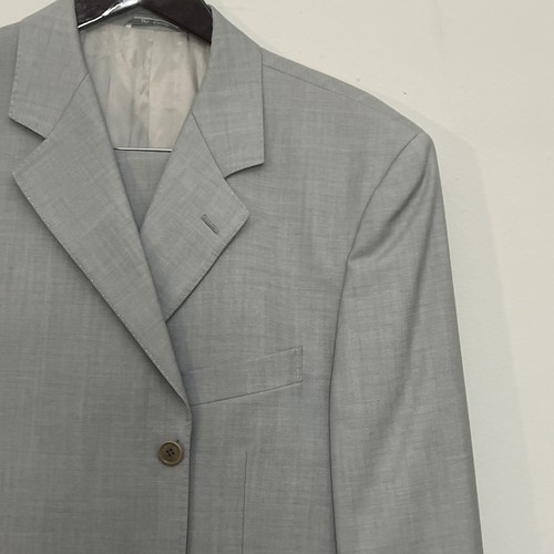 Mens Suit Size 46R Pants 38Wx30L Duca Visconti Light Gray 2PC Suit - Picture 3 of 17