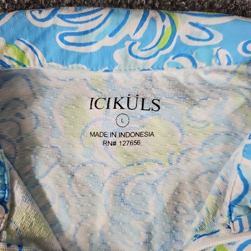 Camisa IBKUL Para Mujer Grande Floral ICIKULS Malla Borde Icefil Golf Nylon Top - Imagen 3 de 8