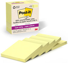 Post it Super Sticky Notes 3x3 Canary Yellow 5 Pads 70 Sheets 2X Sticking Power