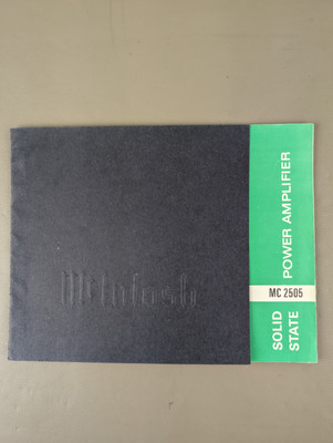 MCINTOSH MC 2505 Solid State Power Amplifier Booklet D0024