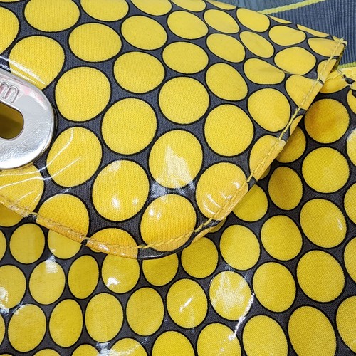 Kalencom New Orleans Laminated Diaper Bag Yellow Grey Polka Dot Bottle Holder - Picture 12 of 24