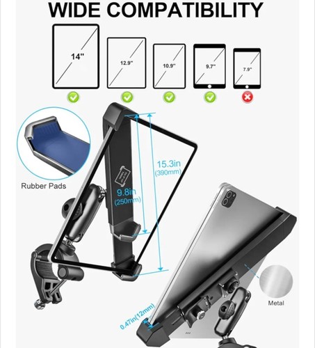 Support Tablette de Sécurité, Pince Industrielle Support Tablette Résistant avec Serrure et Clé, - Photo 7/7