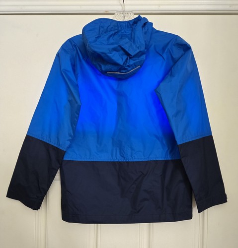 Columbia Hooded Rain Jacket Youth M 10/12 Blue Waterproof Full Zip Outerwear - Picture 2 of 14