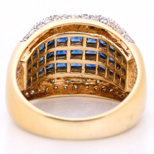 Saphir Diamant Coctail Ring in 750er / 18 Kt. GG Gr.: 58 - Bild 4 von 10