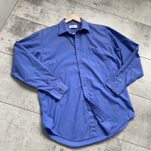 Vintage 90s Yves Saint Lauren YSL Men’s Blue Shirt Size M(slim-fit) - Picture 10 of 14