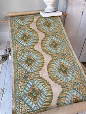 c1900 3.35yds 6.7yds avail wallpaper French Border Blue Green Antique Wallcov