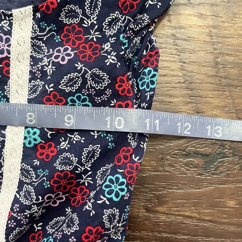 Janie and Jack Girls Blue Red Cotton Floral Lace Ruffle Jumpsuit Size 7 Boutique - Picture 5 of 8