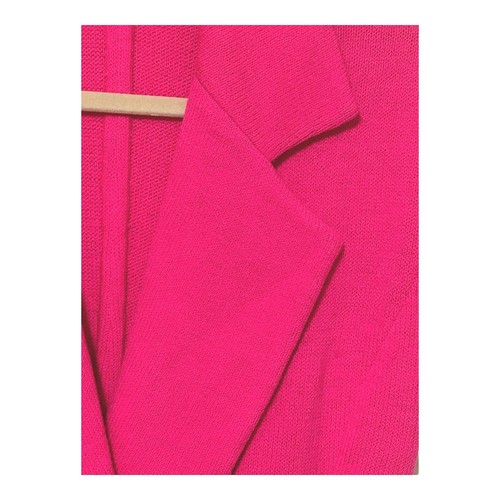 VTG St. John Marie Gray Womens Sweater Jacket 4 Hot Pink Santana Knit Button USA - Picture 4 of 12