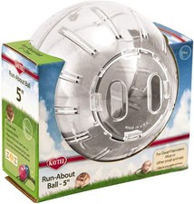 Kaytee Run-About Ball Clear 5in Plastic Excercise Toy for Small Animals - 2 Pack