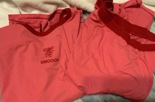 Sleep By Cacique Lane Bryant 2 Piece Pajama Pink With Red Smooch Set SZ 18/20 - Picture 6 of 7