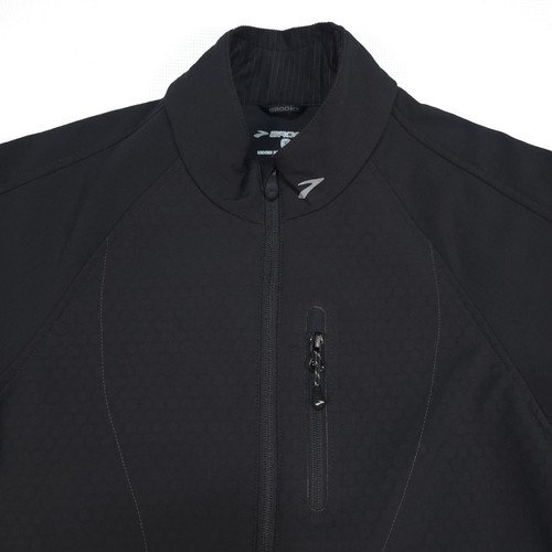 Brooks Running Jacket Mens Size S Black Full Zip Pockets Brooks Shelter Jacket - Picture 3 of 14