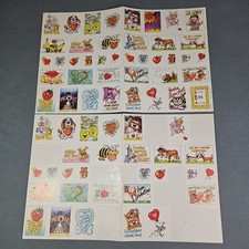 Vintage 1980s Valentine's Day Sticker Sheet Stickerplus Inc. 1989 2 