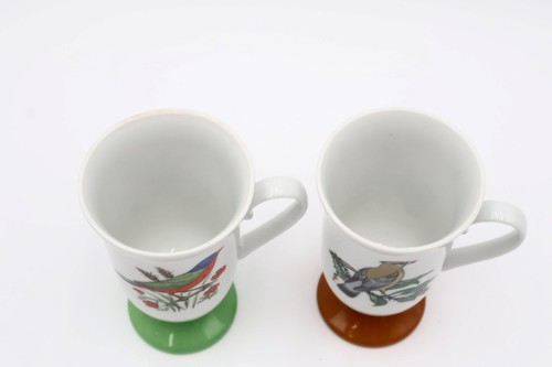 Juego De Colección De 6 Tazas MCM Fred Roberts Wood Haven Song Bird Pedestal - Imagen 8 de 14