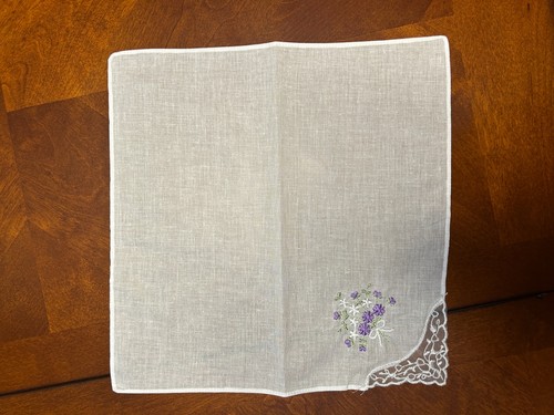 Set (9) Leinen bestickt Cocktail Servietten Taschentücher Cutwork 3 Farben - Bild 2 von 3