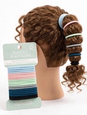 20 PC Hair Elastics Ponytails Holders. Pastel Multicolor .