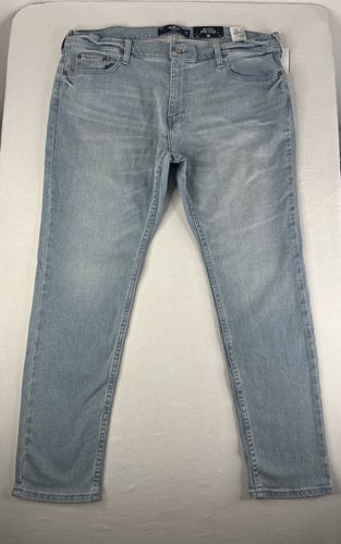 Hollister Epic Flex Skinny Leg Jeans Men's Size 38x30 Light Blue Wash - Picture 1 of 10