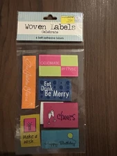 4 Packs Vintage Unopened Woven Labels Dimensional Stickers Cute Labels