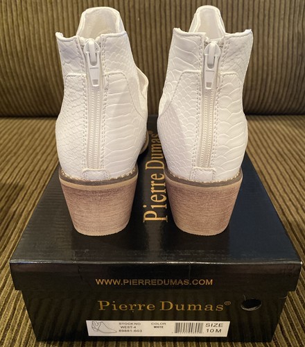 New Womens Size 10 Pierre Dumas West-4 White Bootie Shoe New In Box - Picture 5 of 11