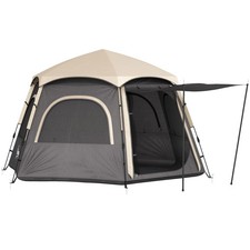 Outsunny Instant Camping Tent, 4 Person Easy Setup Dome Tent, Dark Grey