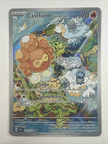 Pokémon Castform Sunny Form IR 195/191 SV08 Surging Sparks Illustration Rare
