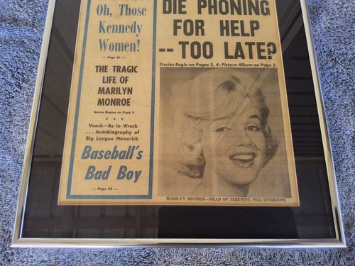 Marilyn Monroe Death Newspaper Original 1962 Philadelphia Daily Great Condition - Picture 6 of 9
