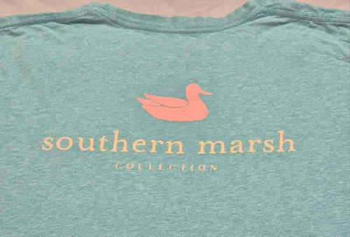 Southern Marsh Herren blau Tasche Grafik T-Shirt Pink Duck Logo Gr. 2XL - Bild 2 von 11