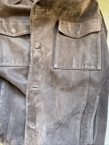 Cole Haan Vintage Calfskin Jacket Mens XL Brown 4 Button - Picture 10 of 11