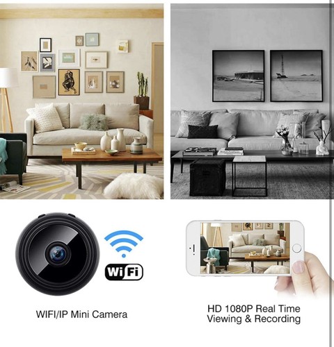 Mini cámara de vigilancia interior inalámbrica 1080P WiFi pequeña - Imagen 4 de 6