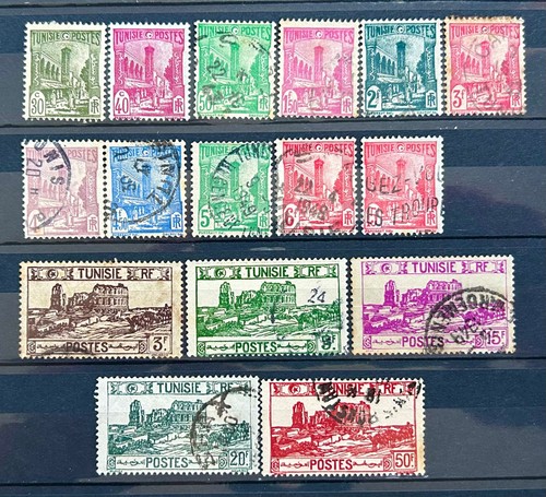 Tunisia old Classic Stamps 1924 - 1938 Lot of 16 stamps used /2