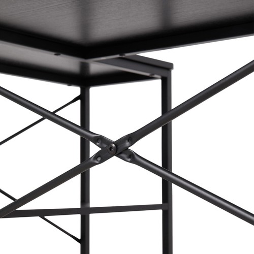 Reversible L Shaped Desk Industrial Corner Computer Table Adjustable Shelf Brown - Picture 44 of 64