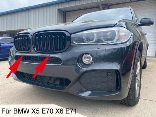 2x Kühlergrill Sport Grill Nieren Doppelsteg für BMW X5 E70 X6 E71 Glanz Schwarz - Afbeelding 4 van 18