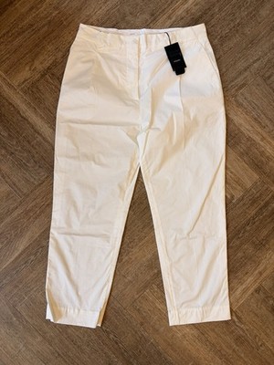 Joseph White Cotton Stretch Duran Cropped Trousers Brand New With Tags