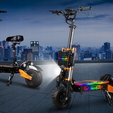 6000W Folding Dual Motor 60V 43Ah Adult Electric Scooter 11" Road Tire E-Scooter