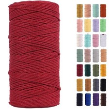 Macrame Cord 2mm x 220Yards,Colored Cotton Rope 2MM x 220Yards Wine Red