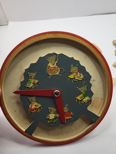 Vintage 1970's Wooden Clock Game Learning Toy Puzzle Simplex - Picture 4 of 6