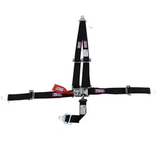 RJS Racing Equipment 1000101 5-Point Latch and Link Racing Harness Black