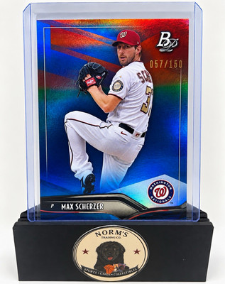 2021 Bowman Platinum Max Scherzer Blue Parallel /150 #34 Nationals 057/150