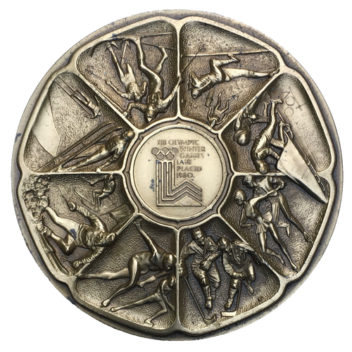 MACO. Lake Placid XIII Olympic Games 1980 Calendar Medal by Marcel Jovine - Picture 1 of 2