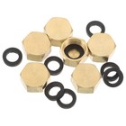  6 Sets 3/8 Zoll Messing-Schlauch-Endkappen – Rohr-Sechskantkopf-Stecker,