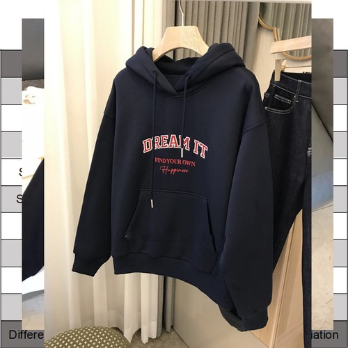 Lightweight Women's Hooded Sweatshirt in Stylish Korean Fashion Design - Picture 2 of 16