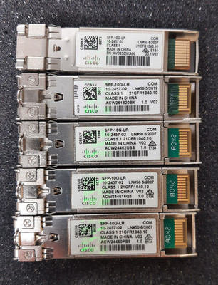 Lot of (5) Genuine Cisco SFP-10G-LR 10Gig SFP Transceiver w/ HOLOGRAM 10-2457-02