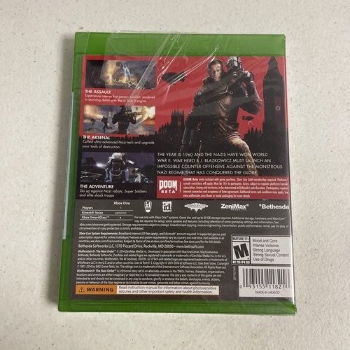Wolfenstein: The New Order Xbox One New Torn Shrink Wrap - Picture 2 of 3