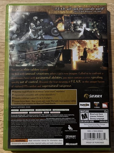 F.E.A.R.: First Encounter Assault Recon (Microsoft Xbox 360, 2006) - Picture 5 of 7